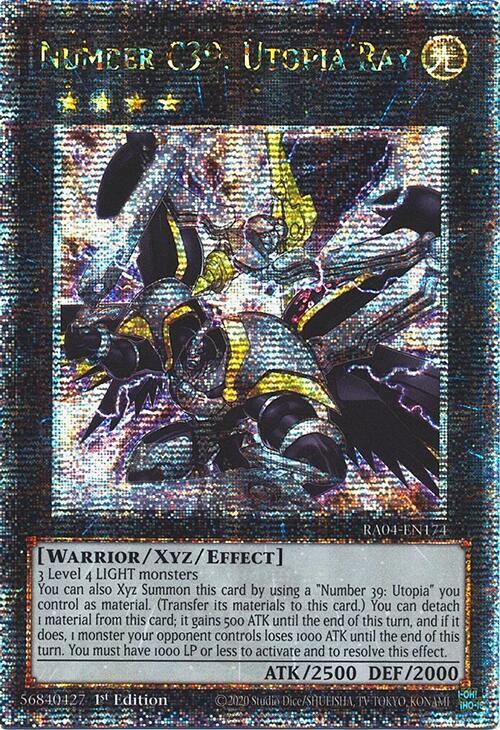 Number C39: Utopia Ray (Quarter Century Secret Rare) RA04-EN174 card from Quarter Century Stampede