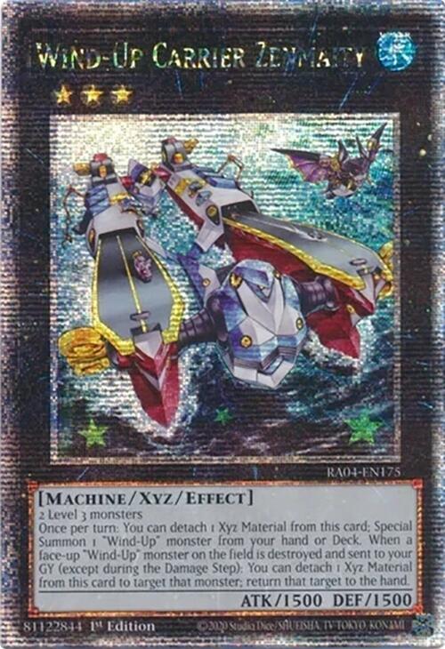 Wind-Up Carrier Zenmaity (Quarter Century Secret Rare) RA04-EN175 card from Quarter Century Stampede