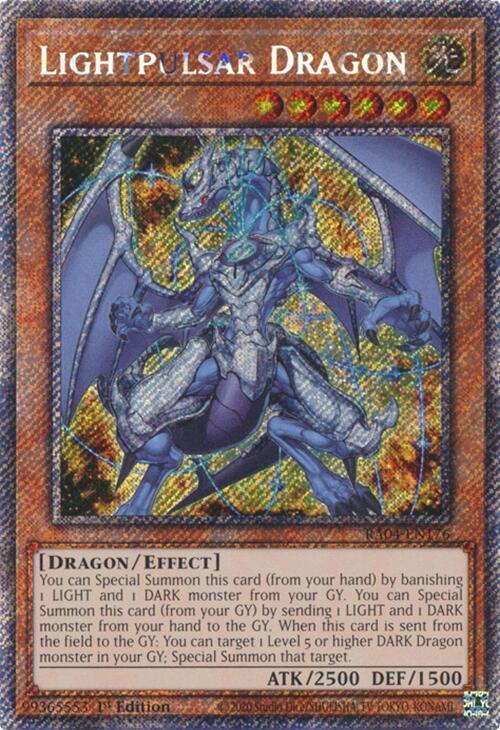 Lightpulsar Dragon (Platinum Secret Rare) RA04-EN176 card from Quarter Century Stampede