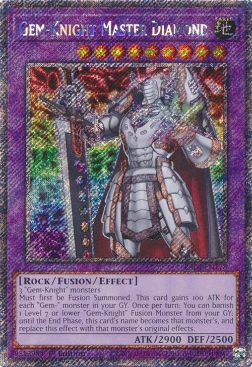 Gem-Knight Master Diamond (Platinum Secret Rare) RA04-EN178 card from Quarter Century Stampede