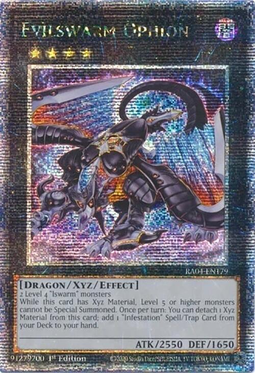Evilswarm Ophion (Quarter Century Secret Rare) RA04-EN179 card from Quarter Century Stampede