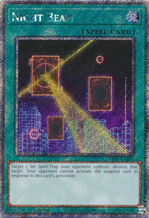 Night Beam (Platinum Secret Rare) RA04-EN182 card from Quarter Century Stampede