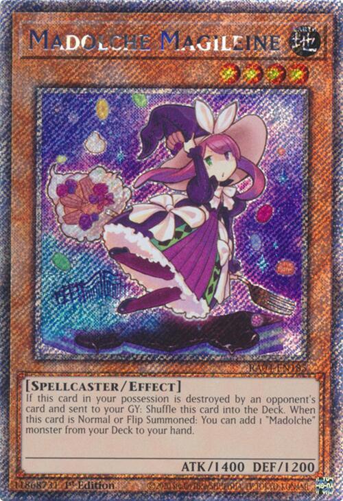Madolche Magileine (Platinum Secret Rare) RA04-EN185 card from Quarter Century Stampede