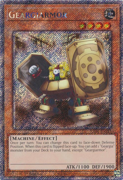 Geargiarmor (Platinum Secret Rare) RA04-EN187 card from Quarter Century Stampede