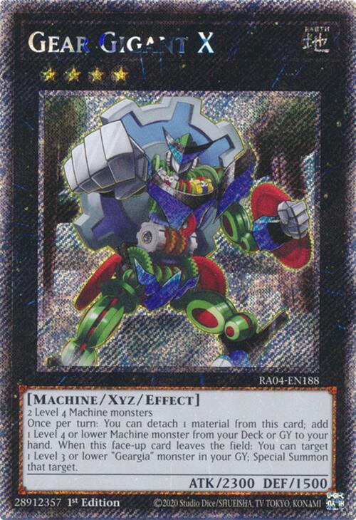 Gear Gigant X (Platinum Secret Rare) RA04-EN188 card from Quarter Century Stampede