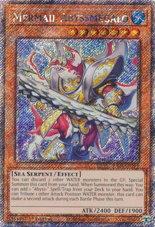 Mermail Abyssmegalo (Platinum Secret Rare) RA04-EN191 card from Quarter Century Stampede