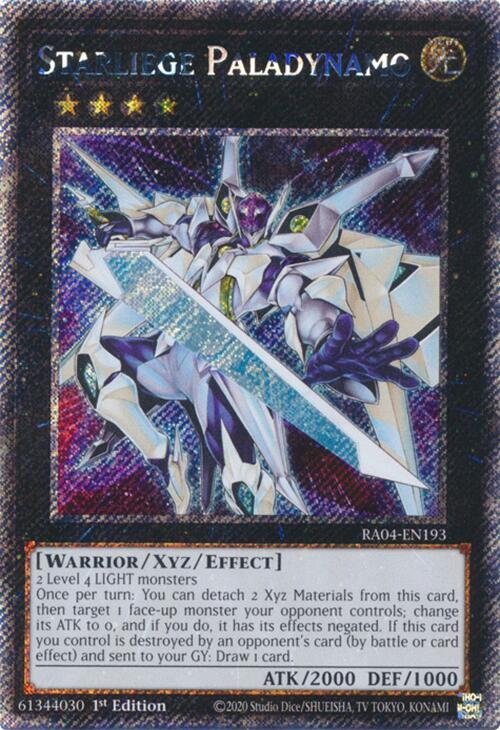 Starliege Paladynamo (Platinum Secret Rare) RA04-EN193 card from Quarter Century Stampede