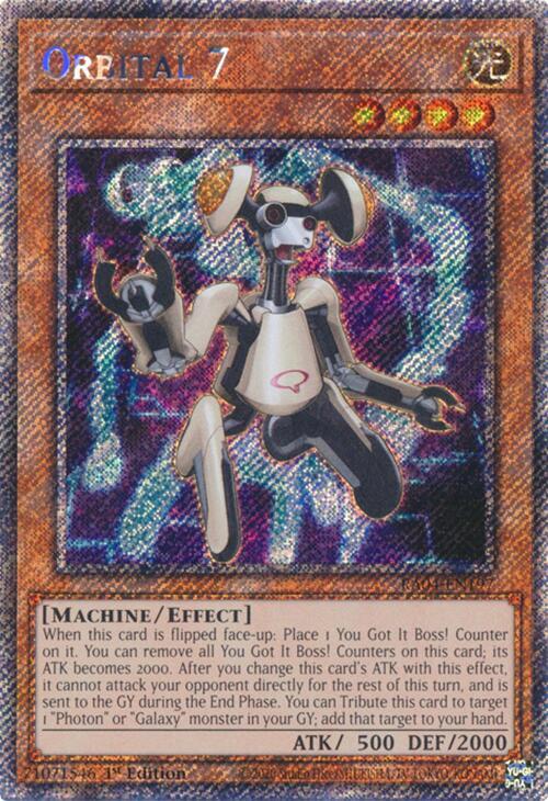 Orbital 7 (Platinum Secret Rare) RA04-EN197 card from Quarter Century Stampede