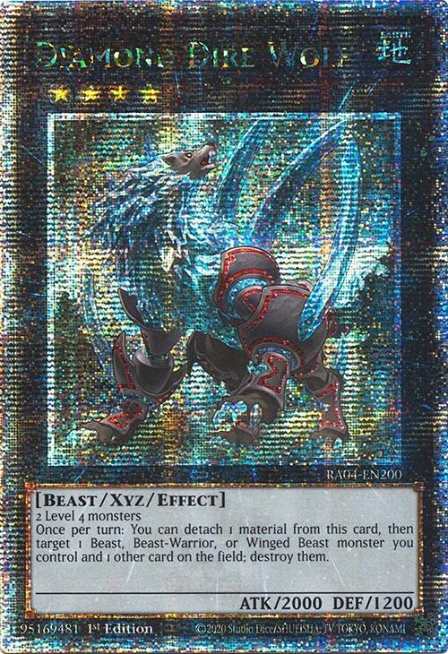 Diamond Dire Wolf (Quarter Century Secret Rare) RA04-EN200 card from Quarter Century Stampede