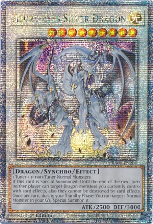 Azure-Eyes Silver Dragon (Quarter Century Secret Rare) RA04-EN208 card from Quarter Century Stampede