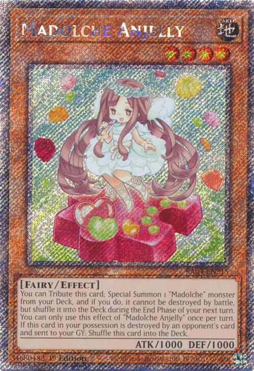 Madolche Anjelly (Platinum Secret Rare) RA04-EN215 card from Quarter Century Stampede