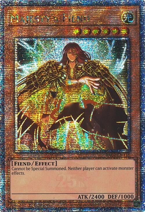 Majesty's Fiend (Quarter Century Secret Rare) RA04-EN216 card from Quarter Century Stampede