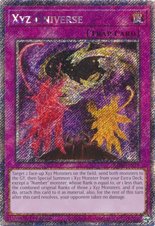 Xyz Universe (Platinum Secret Rare) RA04-EN218 card from Quarter Century Stampede