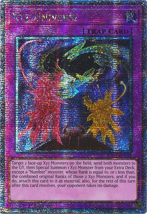 Xyz Universe (Quarter Century Secret Rare) RA04-EN218 card from Quarter Century Stampede