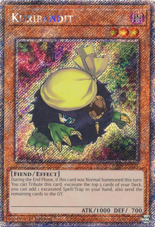 Kuribandit (Platinum Secret Rare) RA04-EN221 card from Quarter Century Stampede