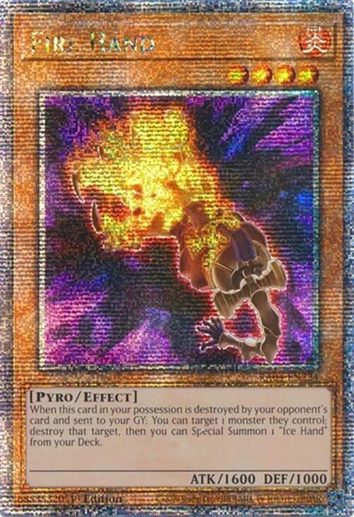 Fire Hand (Quarter Century Secret Rare) RA04-EN224 card from Quarter Century Stampede