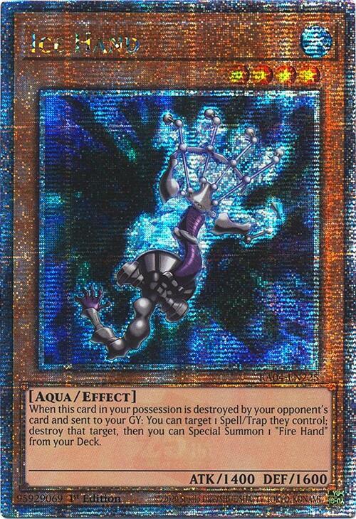 Ice Hand (Quarter Century Secret Rare) RA04-EN225 card from Quarter Century Stampede