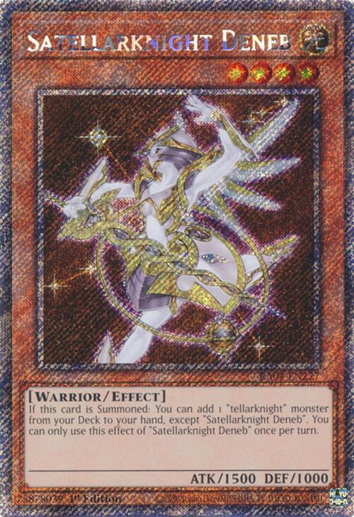 Satellarknight Deneb (Platinum Secret Rare) RA04-EN227 card from Quarter Century Stampede