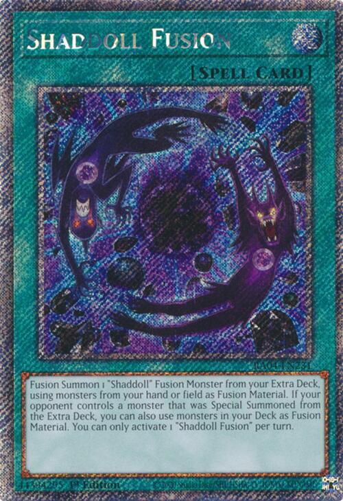 Shaddoll Fusion (Platinum Secret Rare) RA04-EN231 card from Quarter Century Stampede