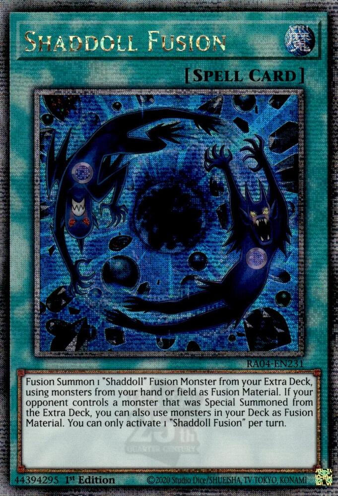 Shaddoll Fusion (Quarter Century Secret Rare) RA04-EN231 card from Quarter Century Stampede