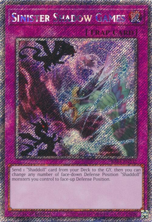 Sinister Shadow Games (Platinum Secret Rare) RA04-EN232 card from Quarter Century Stampede