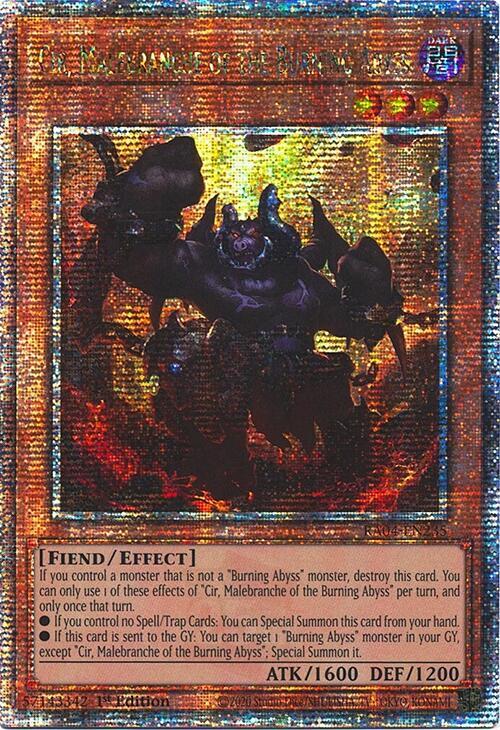 Cir, Malebranche of the Burning Abyss (Quarter Century Secret Rare) RA04-EN235 card from Quarter Century Stampede