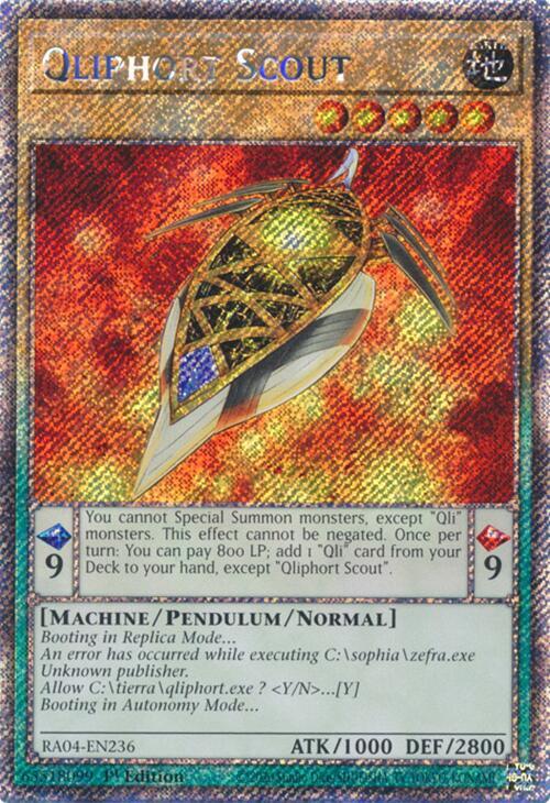 Qliphort Scout (Platinum Secret Rare) RA04-EN236 card from Quarter Century Stampede