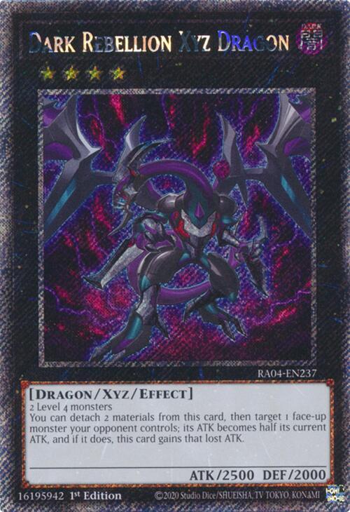 Dark Rebellion Xyz Dragon (Platinum Secret Rare) RA04-EN237 card from Quarter Century Stampede