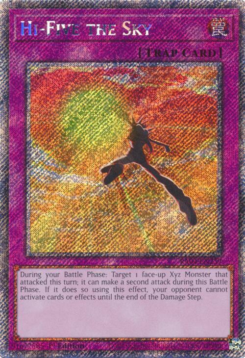Hi-Five the Sky (Platinum Secret Rare) RA04-EN239 card from Quarter Century Stampede