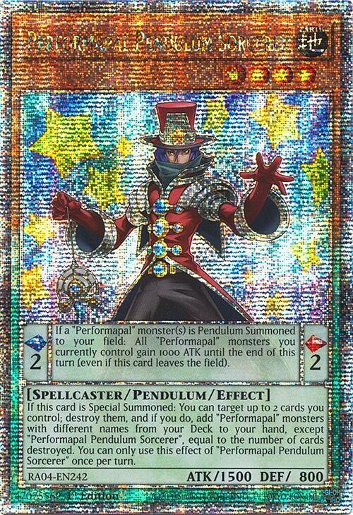 Performapal Pendulum Sorcerer (Quarter Century Secret Rare) RA04-EN242 card from Quarter Century Stampede