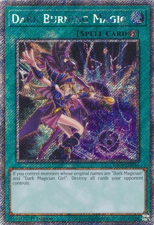 Dark Burning Magic (Platinum Secret Rare) RA04-EN246 card from Quarter Century Stampede