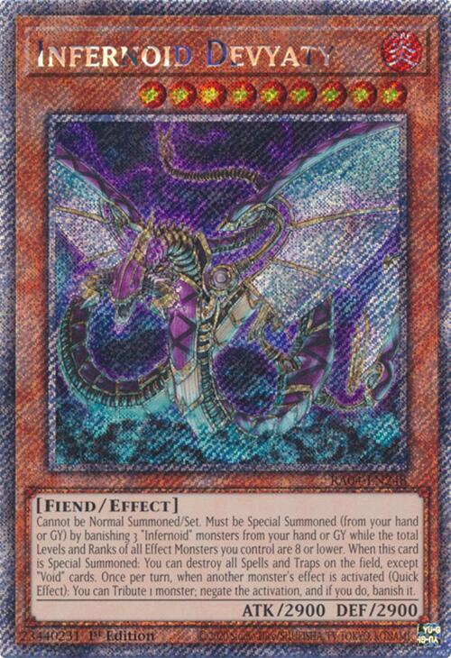 Infernoid Devyaty (Platinum Secret Rare) RA04-EN248 card from Quarter Century Stampede