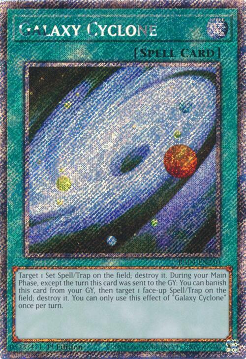 Galaxy Cyclone (Platinum Secret Rare) RA04-EN250 card from Quarter Century Stampede