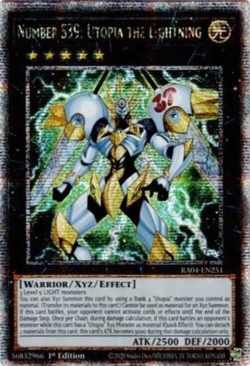 Number S39: Utopia the Lightning (Quarter Century Secret Rare) RA04-EN251 card from Quarter Century Stampede