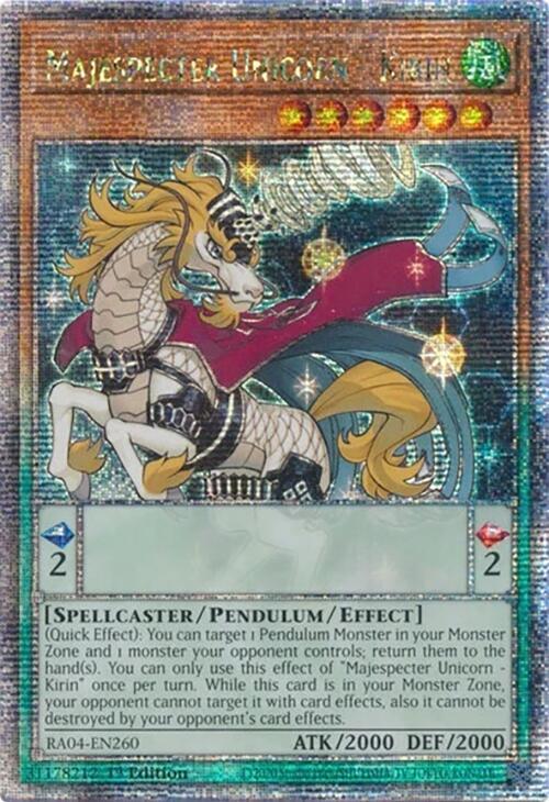 Majespecter Unicorn - Kirin (Quarter Century Secret Rare) RA04-EN260 card from Quarter Century Stampede