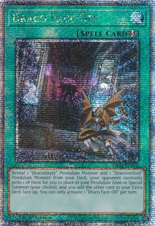 Draco Face-Off (Quarter Century Secret Rare) RA04-EN262 card from Quarter Century Stampede