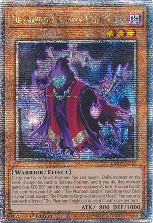 The Phantom Knights of Ancient Cloak (Quarter Century Secret Rare) RA04-EN263 card from Quarter Century Stampede