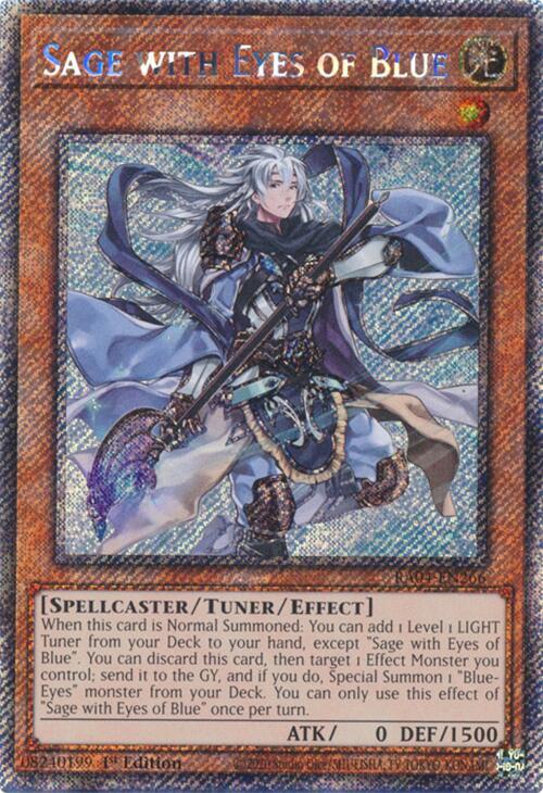 Sage with Eyes of Blue (Platinum Secret Rare) RA04-EN266 card from Quarter Century Stampede