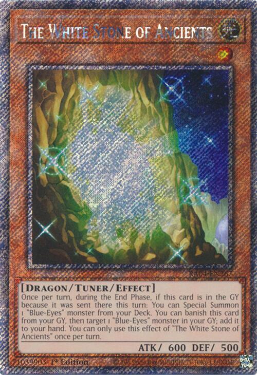 The White Stone of Ancients (Platinum Secret Rare) RA04-EN267 card from Quarter Century Stampede