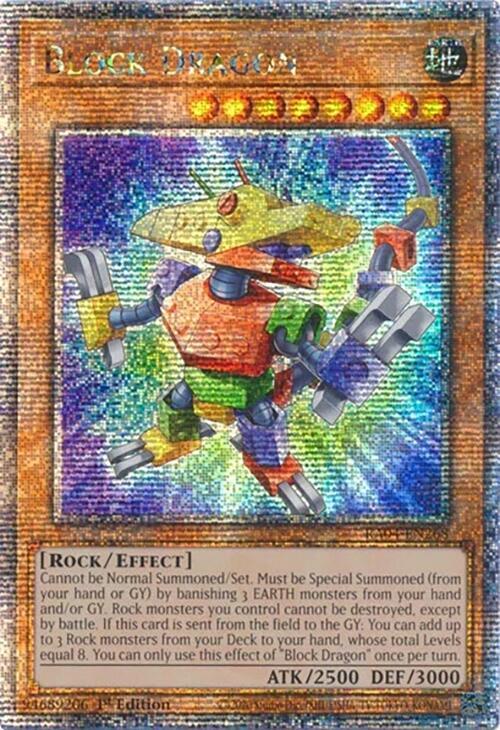 Block Dragon (Quarter Century Secret Rare) RA04-EN268 card from Quarter Century Stampede