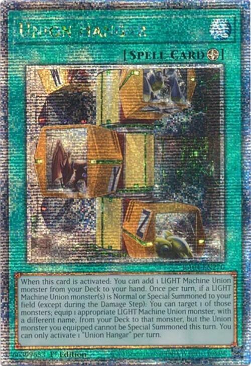 Union Hangar (Quarter Century Secret Rare) RA04-EN270 card from Quarter Century Stampede