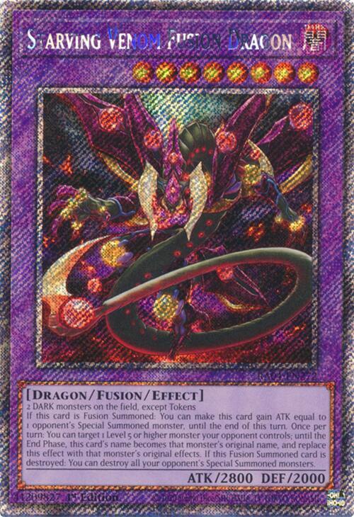 Starving Venom Fusion Dragon (Platinum Secret Rare) RA04-EN272 card from Quarter Century Stampede