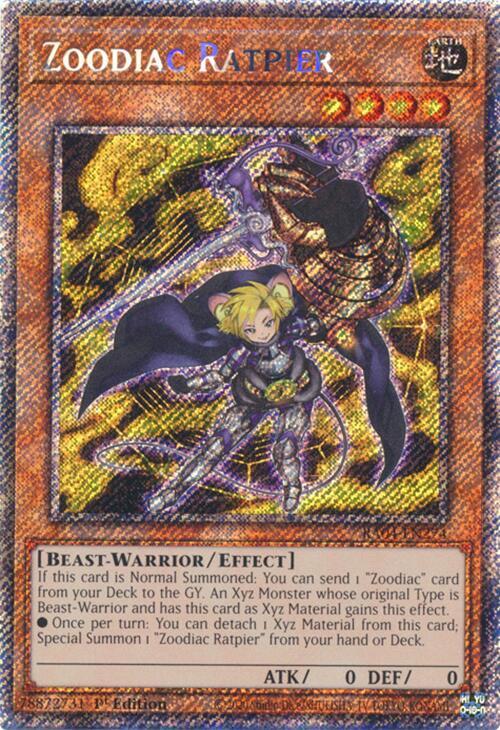 Zoodiac Ratpier (Platinum Secret Rare) RA04-EN274 card from Quarter Century Stampede