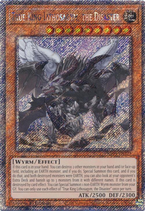 True King Lithosagym, the Disaster (Platinum Secret Rare) RA04-EN275 card from Quarter Century Stampede