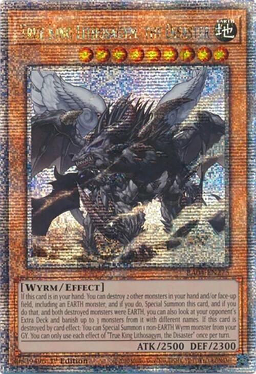 True King Lithosagym, the Disaster (Quarter Century Secret Rare) RA04-EN275 card from Quarter Century Stampede