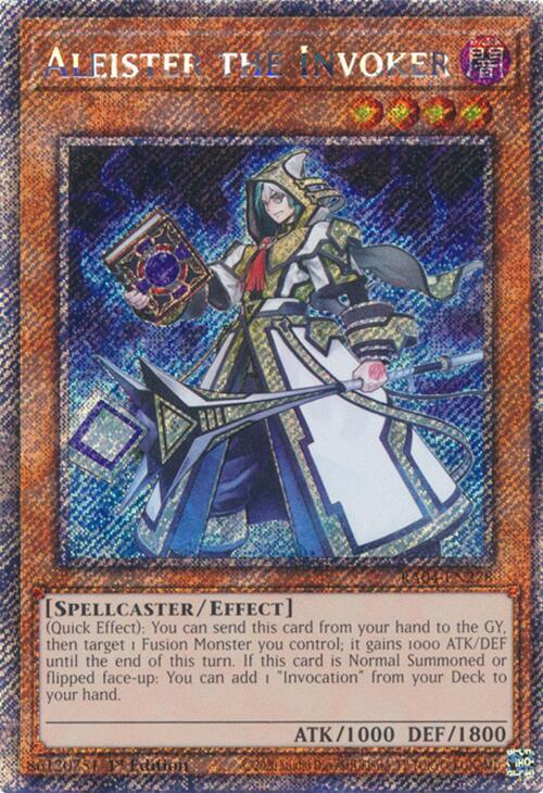 Aleister the Invoker (Platinum Secret Rare) RA04-EN278 card from Quarter Century Stampede