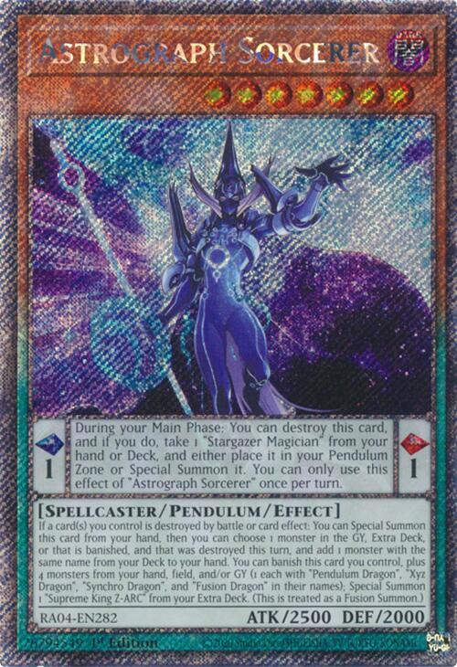 Astrograph Sorcerer (Platinum Secret Rare) RA04-EN282 card from Quarter Century Stampede