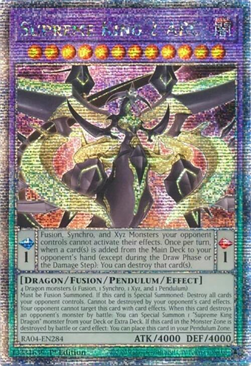 Supreme King Z-ARC (Quarter Century Secret Rare) RA04-EN284 card from Quarter Century Stampede