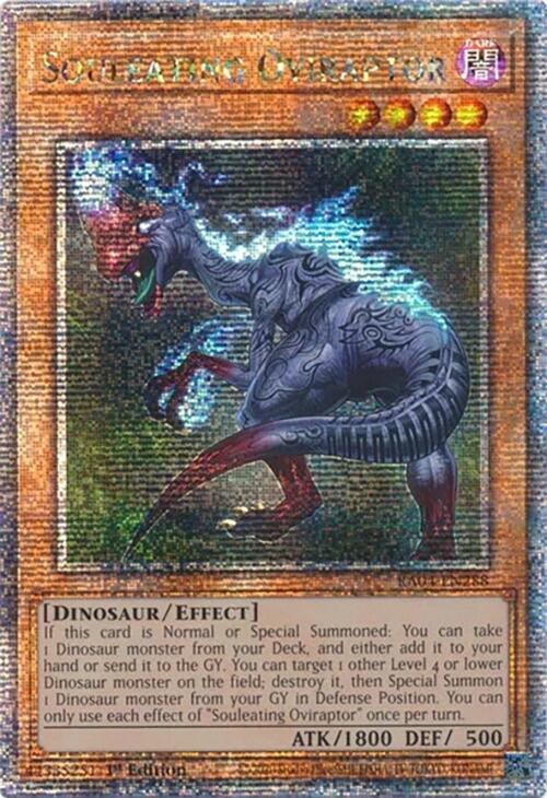 Souleating Oviraptor (Quarter Century Secret Rare) RA04-EN288 card from Quarter Century Stampede