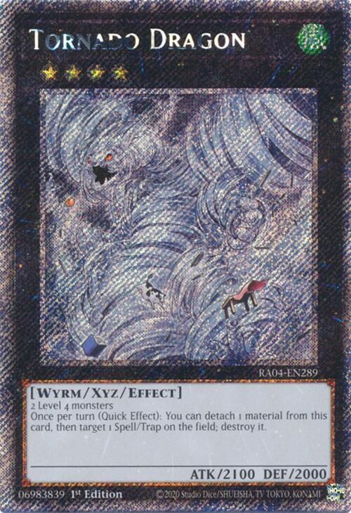 Tornado Dragon (Platinum Secret Rare) RA04-EN289 card from Quarter Century Stampede